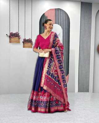 MITRABIZ Printed Semi Stitched Lehenga Choli(Multicolor)