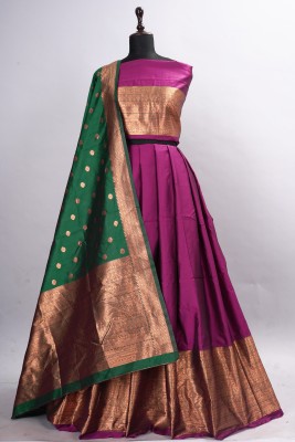 ISARA Printed Semi Stitched Lehenga Choli(Multicolor)