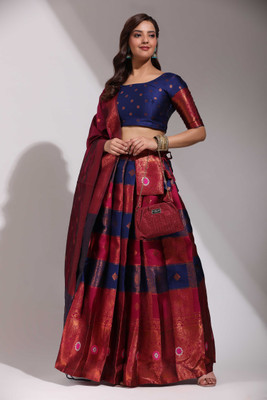 Payu Self Design Semi Stitched Lehenga Choli(Maroon)