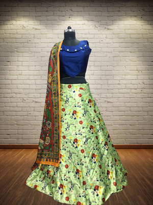 kaizen texo fab Digital Print Semi Stitched Lehenga Choli(Multicolor)