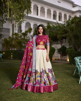 BLANKLOOK Self Design Semi Stitched Lehenga Choli(Beige)