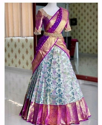 NITYA TEXOFAB Self Design Semi Stitched Lehenga Choli(Dark Blue)