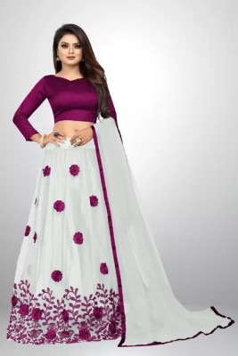 vajiba Embroidered Semi Stitched Lehenga Choli(Multicolor)