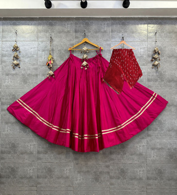 CYNOR ENTERPRISE Self Design Semi Stitched Lehenga Choli(Pink)