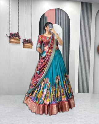 AAYUSHYAM ENTERPRISE Self Design Semi Stitched Lehenga Choli(Light Blue)