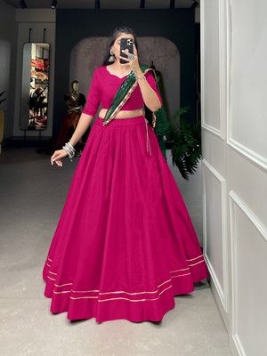 CYNOR ENTERPRISE Self Design Semi Stitched Lehenga Choli(Pink)