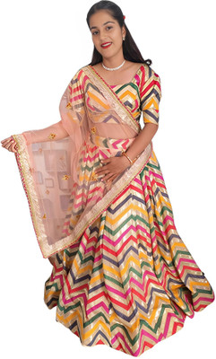 ANAVI FAB FASHION Embroidered Stitched Lehenga Choli(Multicolor)