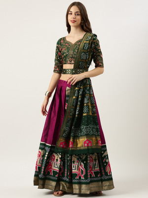 Payu Self Design Semi Stitched Lehenga Choli(Purple)