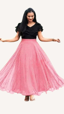 Rivasha Fashion Self Design Semi Stitched Lehenga & Crop Top(Black)