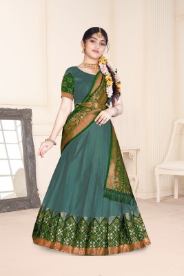 MIYANI FAB Printed Semi Stitched Lehenga Choli(Green)