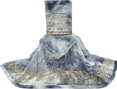 HOUSE OF COMMON Embroidered Semi Stitched Rajasthani Poshak(Grey)
