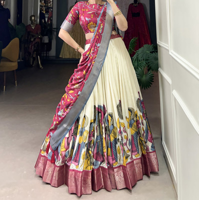 Zinsy Creation Printed Semi Stitched Lehenga Choli(Multicolor)
