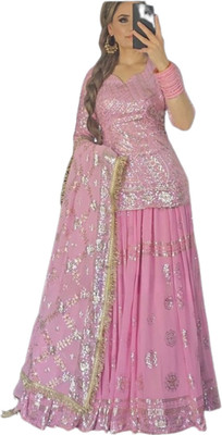 AVITAATEX Women Ethnic Top Sharara Dupatta Set