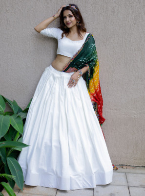 AAYUSHYAM ENTERPRISE Self Design Semi Stitched Lehenga Choli(White)