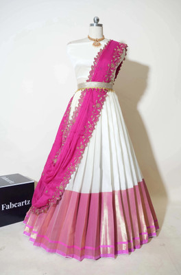 SHREE CREATION Printed Semi Stitched Lehenga Choli(Pink)