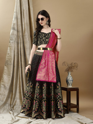 jivuba Self Design Semi Stitched Lehenga Choli(Multicolor)