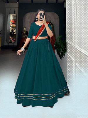 RADHVI BIZ Self Design Semi Stitched Lehenga Choli(Light Blue)