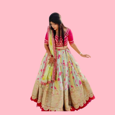HRMFAB Self Design Semi Stitched Lehenga Choli(Multicolor)
