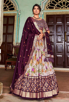 AAYUSHYAM ENTERPRISE Self Design Semi Stitched Lehenga Choli(Purple)