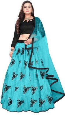 BIPIN ENTERPRISE Embroidered Semi Stitched Lehenga Choli(Blue)