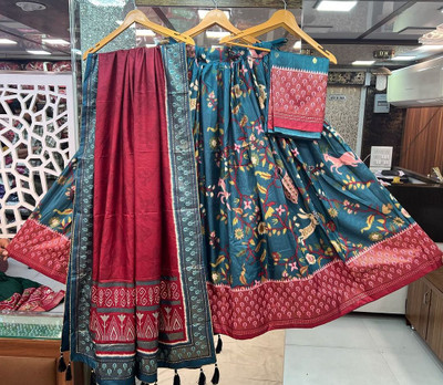 AAYUSHYAM ENTERPRISE Floral Print Semi Stitched Lehenga Choli(Multicolor)