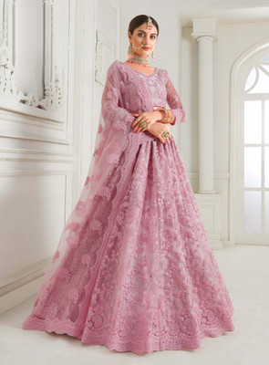 Mishree Trendz Embroidered Semi Stitched Lehenga Choli For Rs. 699 @ 65% off