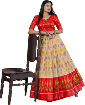 Ankit textile hub Printed Semi Stitched Lehenga Choli(Pink)