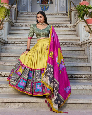 NTraditions Self Design Semi Stitched Lehenga Choli(Multicolor)