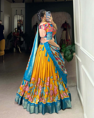 HEM SELLES Self Design Semi Stitched Lehenga Choli(Yellow)