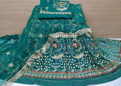 SHREE AMBEY TRADING Embroidered Semi Stitched Rajasthani Poshak(Green)