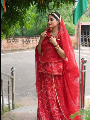 Man Fashion Embroidered Semi Stitched Rajasthani Poshak(Red)