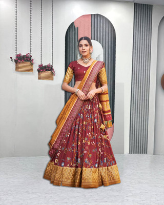 AAYUSHYAM ENTERPRISE Self Design Semi Stitched Lehenga Choli(Maroon)