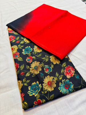 kiae Printed Semi Stitched Rajputi Poshak(Multicolor, Red, Black)
