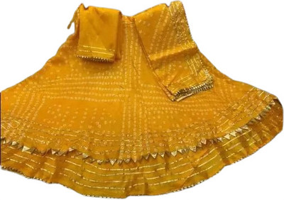 VVLPF Bandhani Stitched Lehenga Choli(Yellow)