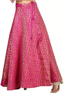 BALAAD CREATION Self Design Semi Stitched Lehenga Skirt(Pink)