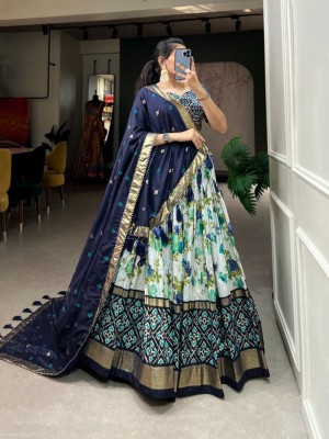 Ghumar Self Design Semi Stitched Lehenga Choli(Blue)