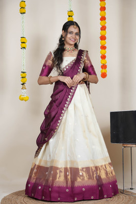 SHREE CREATION Self Design Semi Stitched Lehenga Choli(Multicolor)