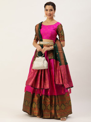 Payu Self Design Semi Stitched Lehenga Choli(Pink)