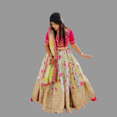 IYALAFAB Self Design Semi Stitched Lehenga Choli(Multicolor)