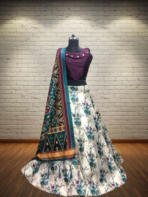 kaizen texo fab Digital Print Semi Stitched Lehenga Choli(Multicolor)