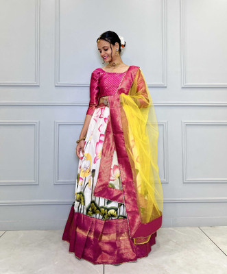 Payu Self Design Semi Stitched Lehenga Choli(Pink, Multicolor)