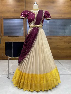 SHREE CREATION Embroidered Semi Stitched Lehenga Choli(Multicolor)