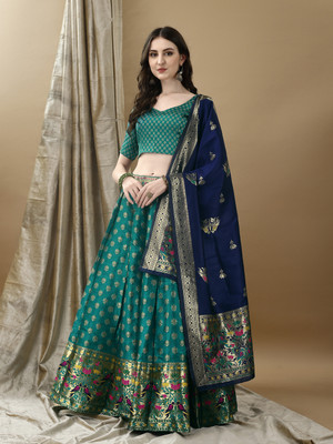 SWAMI STUDIO Self Design Semi Stitched Lehenga Choli(Multicolor)