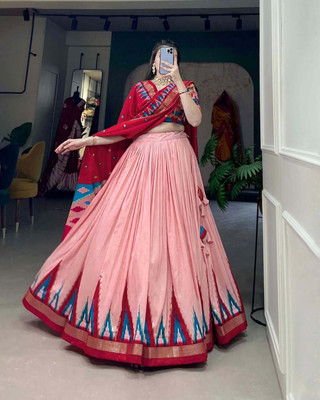 NTraditions Floral Print Semi Stitched Lehenga Choli(Multicolor)