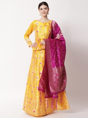 SHREE CREATION Printed Semi Stitched Lehenga Choli(Yellow)