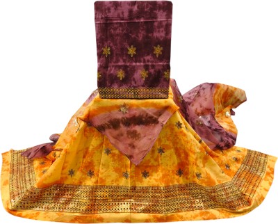 Man Fashion Embroidered Semi Stitched Rajasthani Poshak(Yellow)