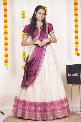 Fabcartz Self Design Semi Stitched Lehenga Choli(Multicolor)