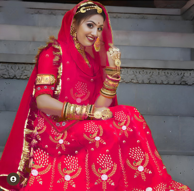 KalyaniTextile Embroidered Semi Stitched Rajasthani Poshak(Pink)