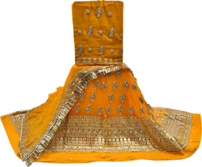 Man Fashion Embroidered Semi Stitched Lehenga Choli(Yellow)