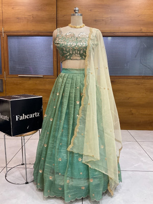 MR Y Self Design Semi Stitched Lehenga Choli(Blue)